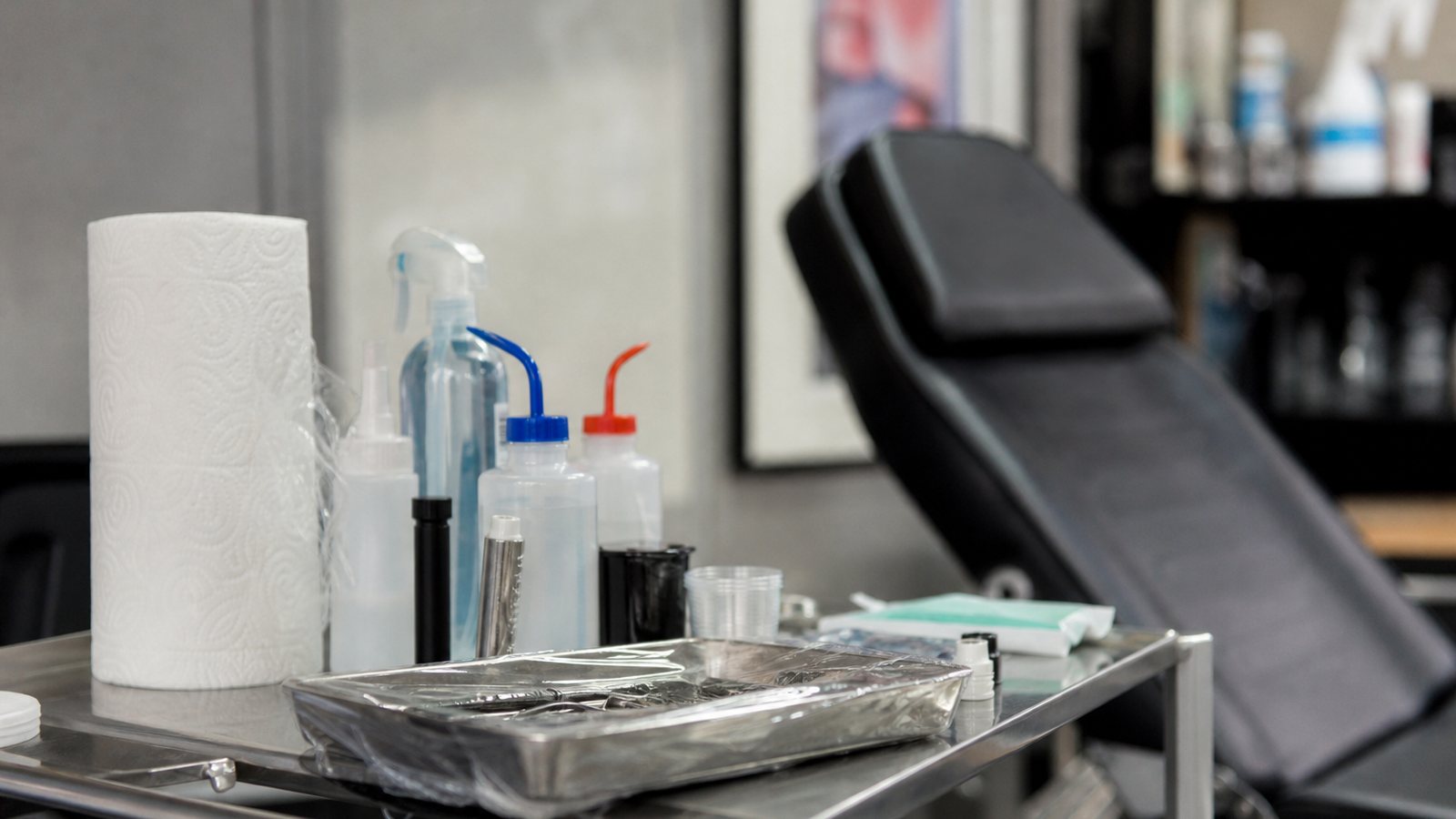 Sachets de matériel de tatouage stérilisé sortant d'un autoclave